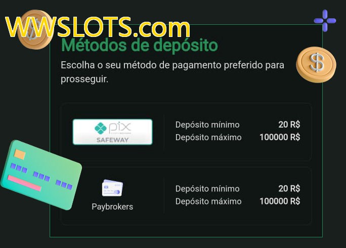 O cassino WWSLOTS.combet oferece uma grande variedade de métodos de pagamento